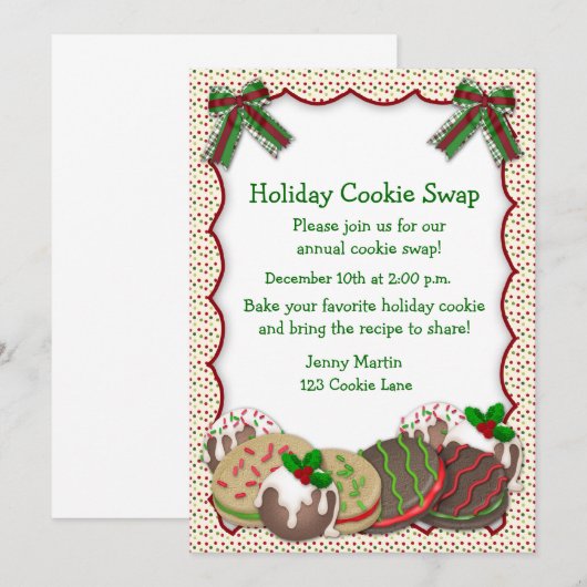 Invitation à l'échange de cookies de vacances (Devant / Derrière)