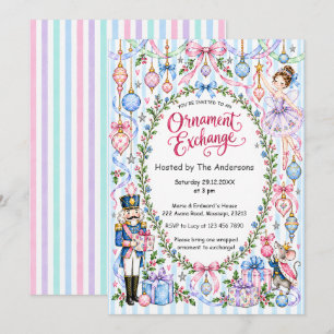 Invitation à l'échange d'ornements de Noël