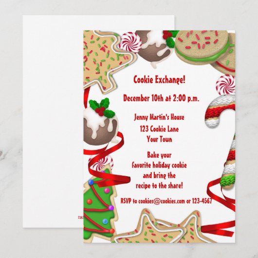 Invitation à l'échange frontalier de Cookie Holida (Devant / Derrière)