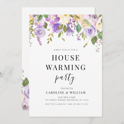 invitation à l'échauffement fleuri pourpre (Devant / Derrière)