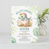 Invitation À l'éclosion bientôt ! Cute Dino Dinosaur Baby sho (Debout devant)