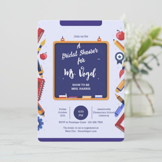 Invitation à l'école Chalkbord (Debout devant)