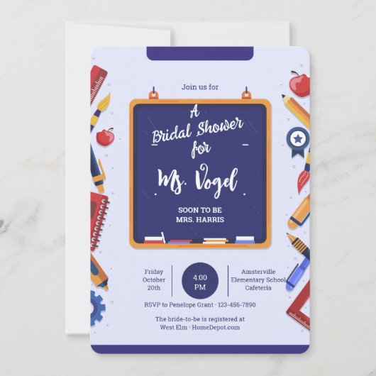 Invitation à l'école Chalkbord (Devant)