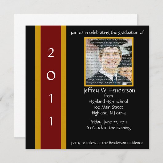 Invitation à l'école Maroon & Gold (Devant / Derrière)