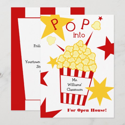 Invitation à l'école ouverte - Popcorn (Devant / Derrière)