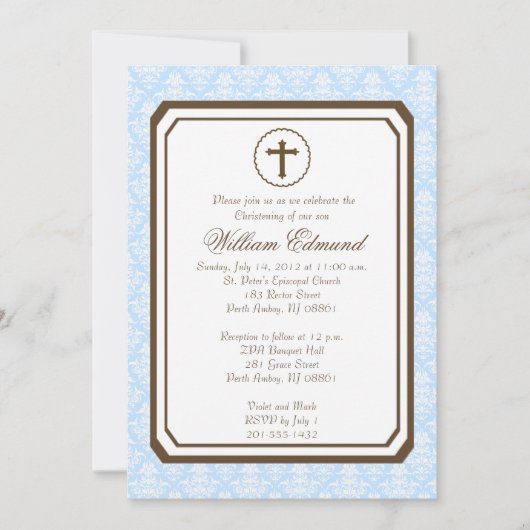 Invitation à l'élégance du bébé - Bleu (Devant)