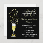 Invitation à l'élégant anniversaire du Mariage fes (Devant / Derrière)