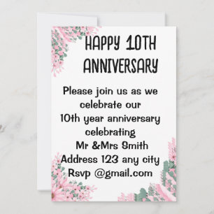 Invitation à l'élégant anniversaire du Mariage flo
