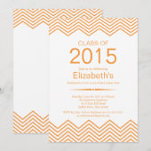 Invitation à l'élégante Orange Chevron Graduation  (Devant / Derrière)