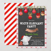 invitation à l'éléphant blanc de noël (Devant / Derrière)