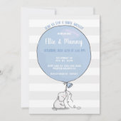 Invitation à l'éléphant et au Baby shower de ballo (Devant)