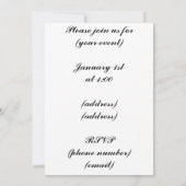 Invitation à l'Ephémère française d'Hydrangea rose (Dos)