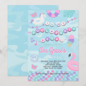 Invitation À l'époque de la fête de la piscine fête d'anniver (Devant / Derrière)