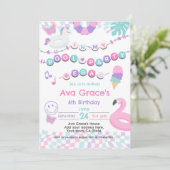 Invitation À l'époque de la fête de la piscine fête d'anniver (Debout devant)