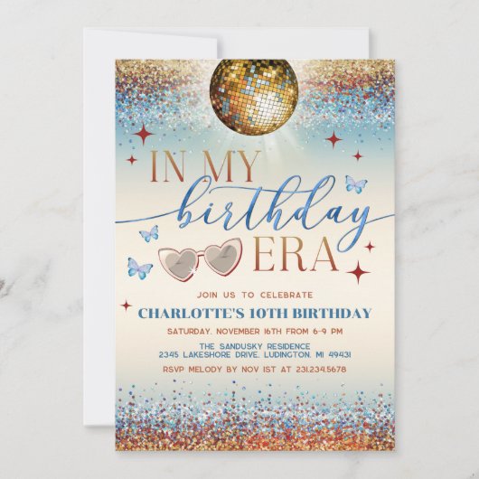 Invitation à l'époque de mon anniversaire - Ado fi (Devant)