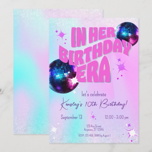 Invitation À L'Époque De Son Anniversaire (Devant / Derrière)