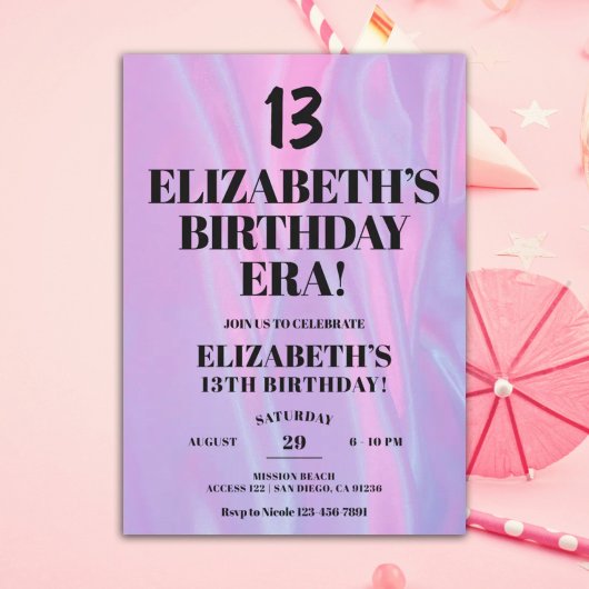 Invitation À l'époque de son anniversaire 13e fête d'annivers