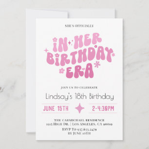 Invitation À l'époque de son anniversaire Super Retro Boho