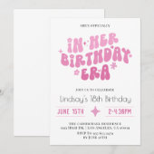 Invitation À l'époque de son anniversaire Super Retro Boho (Devant / Derrière)