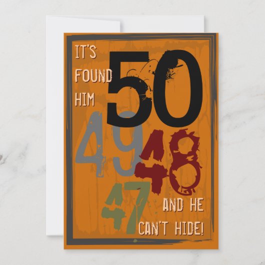 Invitation à l'épreuve du compte à rebours du 50e (Devant)