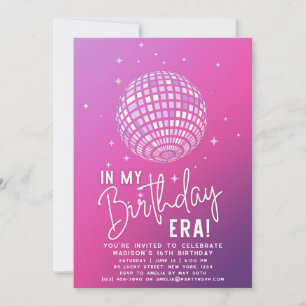 Invitation À l'ère de mon anniversaire, fête de l'ère, fête d