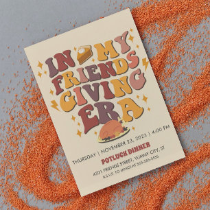 Invitation À l'ère de mon Friendsgiving Rétro