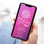 Invitation À l'ère de son anniversaire, fête de l'ère, fête d<br><div class="desc">Dans Son Anniversaire, Era Party, Eras Party Invitation présente une simple boule de parties scintillant disco avec le texte "In Her Birthday Era" dans le script moderne de typographie blanche. Parfait pour tous les âges Fêtes d'anniversaire de Swifties. Envoyez par la poste ou téléchargez simplement l'invitation numérique partageable téléchargeable. Conçu...</div>