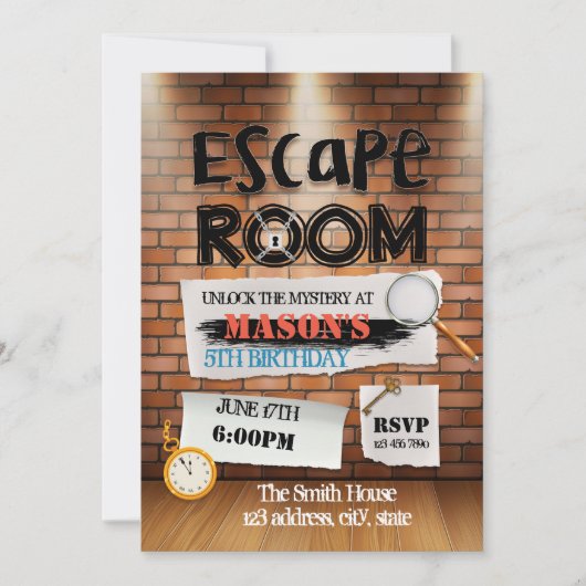 Invitation à l'escape game (Devant)