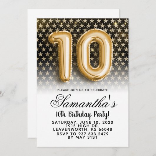 Invitation à l'étoile du 10e anniversaire (Devant / Derrière)