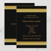 Invitation à l'événement Black and Gold Elegant Pa (Devant / Derrière)