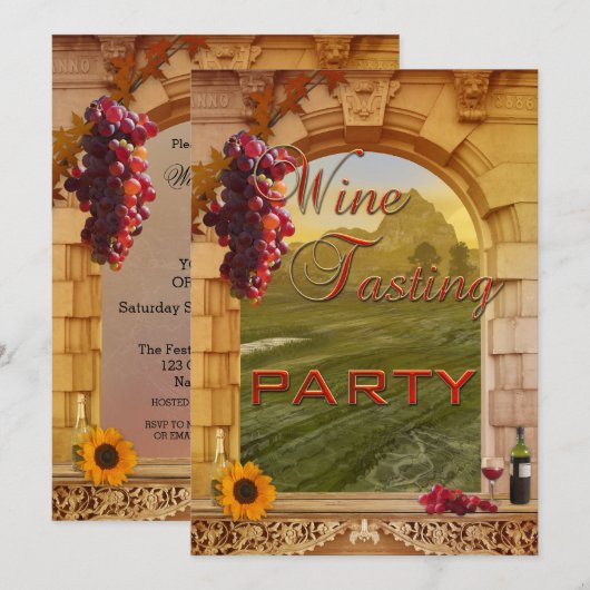 Invitation à l'événement de dégustation de vin de (Devant / Derrière)