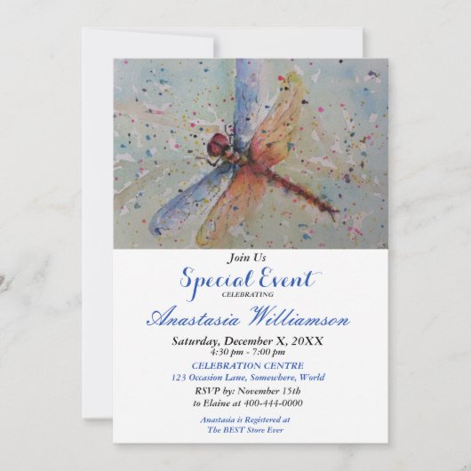 INVITATION À L'ÉVÉNEMENT DE LA FÊTE DE LA LIBELLUL (Devant)