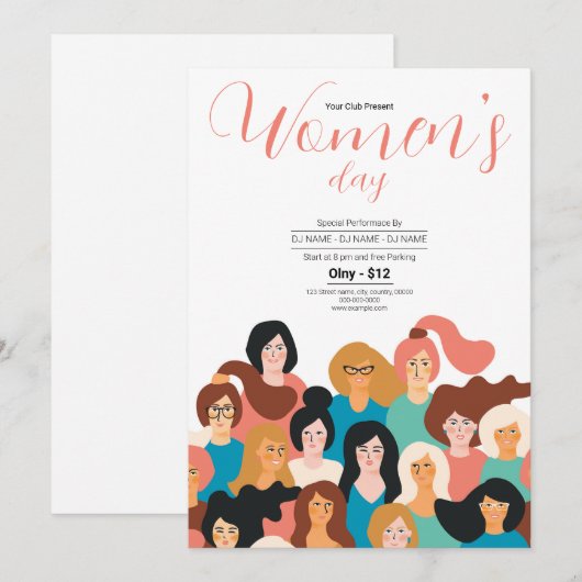 Invitation à l'événement de la Journée des femmes  (Devant / Derrière)