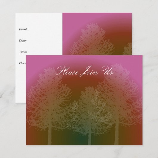 Invitation à l'événement Tree Silhouette (Devant / Derrière)