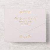 Invitation à l'événement triple RSVP Floral Violet (Verso)