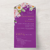 Invitation à l'événement triple RSVP Floral Violet (À l'intérieur)