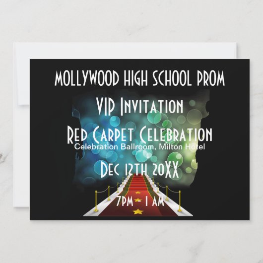 invitation à l'événement vip cravate noire de tapi (Dos)