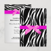 Invitation à l'événement Zebra Rose (Devant / Derrière)