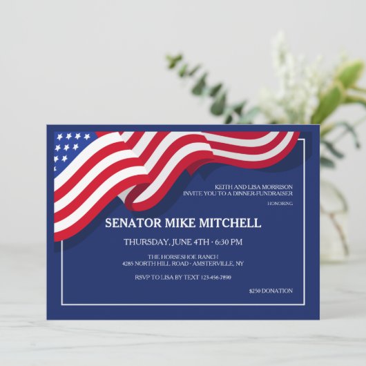 Invitation à lever des fonds pour le drapeau améri (Debout devant)