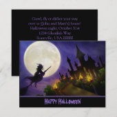 Invitation à l'Halloween dans la maison de sorcièr (Devant / Derrière)