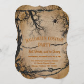 Invitation à l'Halloween de l'arbre tordu (Devant / Derrière)