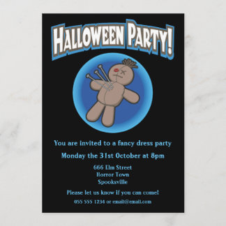 Invitation à l'Halloween de poupée vaudou