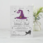 Invitation à l'Halloween de sorcière (Debout devant)
