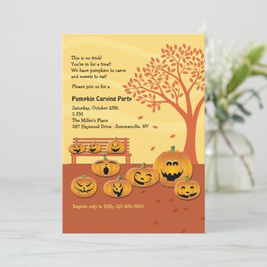 Invitation à l'Halloween Jack-O-Lantern (Debout devant)