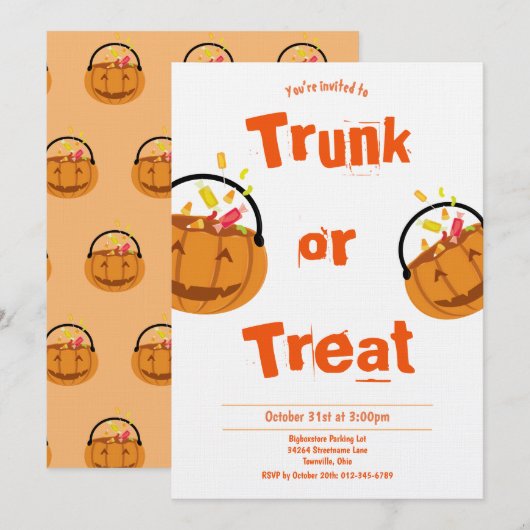 Invitation à l'Halloween pour enfants (Devant / Derrière)