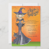 Invitation à l'Halloween pour sorcière, soirée cos (Devant)