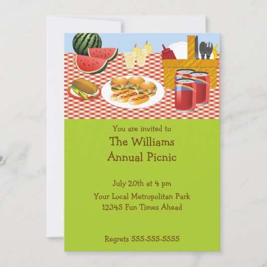 Invitation à l'heure de pique-nique (Devant)