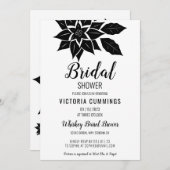 Invitation à l'hibiscus floral noir (Devant / Derrière)