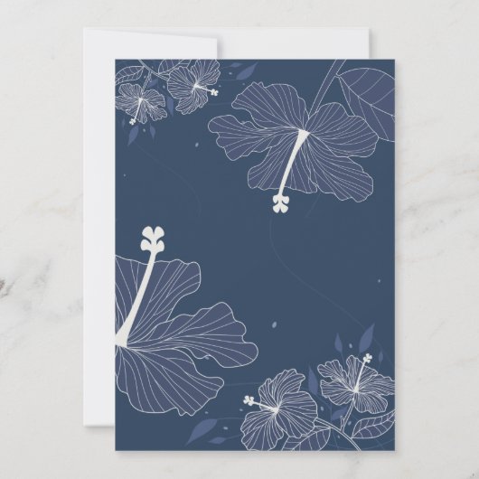 Invitation à l'hibiscus nuptiale blanc (Dos)