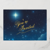 Invitation à l'huile bleue Star de Noël (Recto)